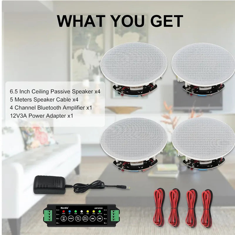4PCS Bluetooth Ceiling Speakers