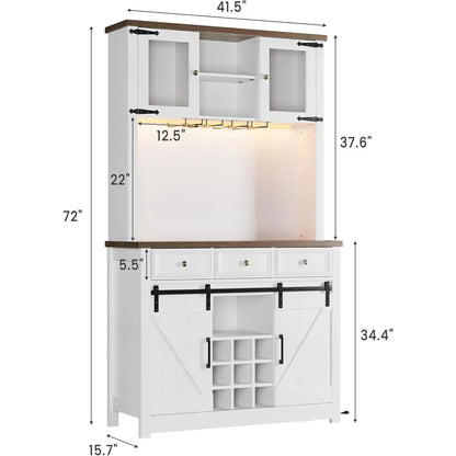 Coffee Bar with Power Outlet and LED Lighting