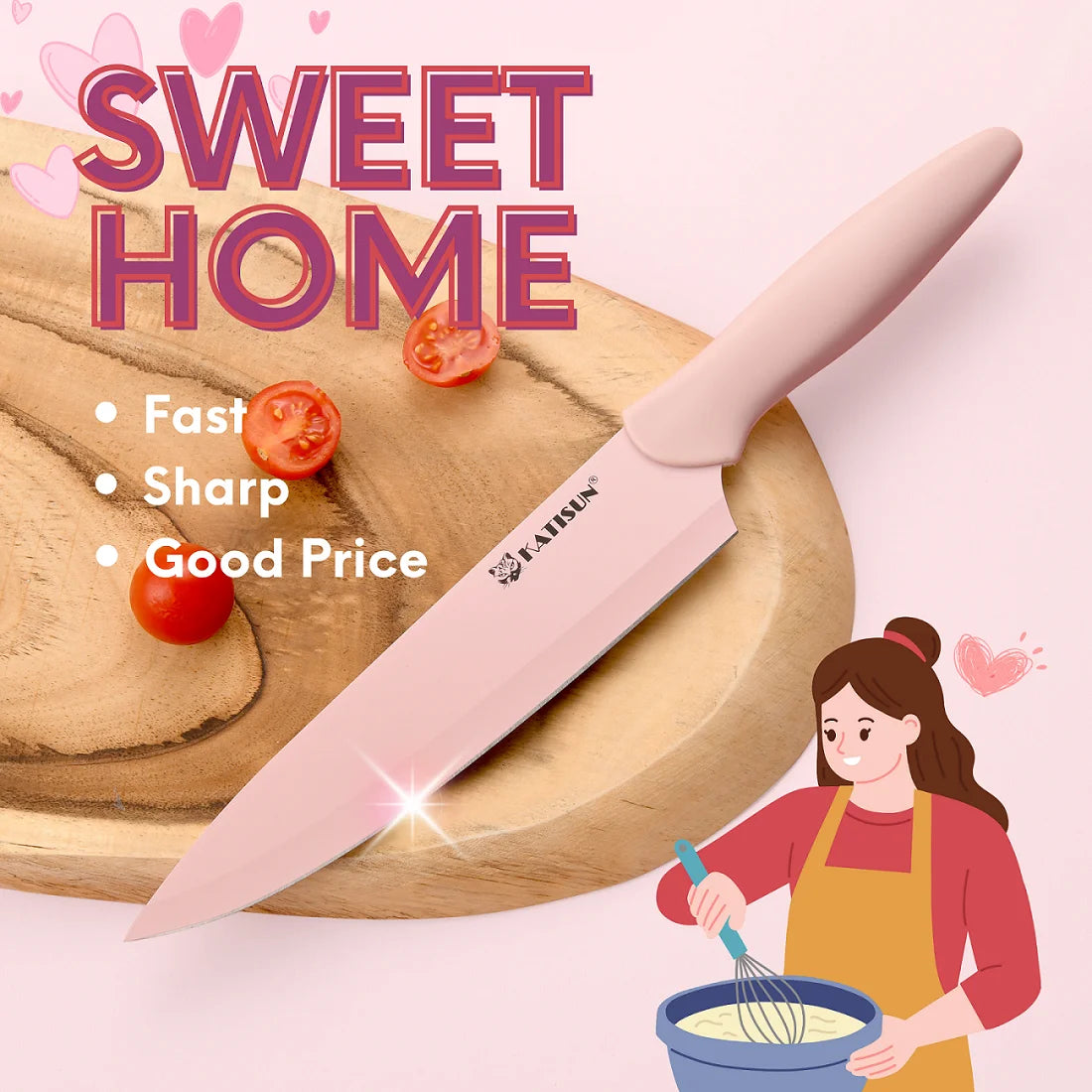 Pink Knife Block Set
