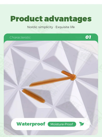 10 Pack Self Adhesive 3D Wall Panels