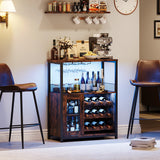 Wine Bar Cabinet with LED Lights