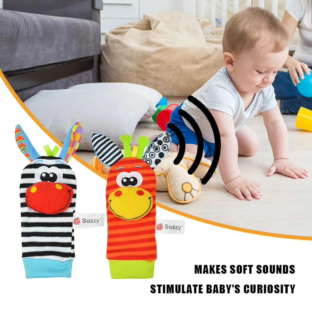 Wrist Strap Rattle Soft Baby Sensory Toy for Infants