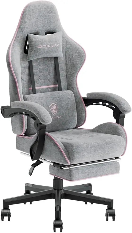 Gaming Chair with Headrest, Footrest