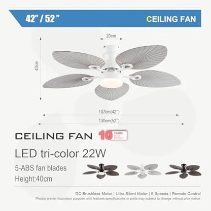 52-Inch Palm Leaf Ceiling Fan