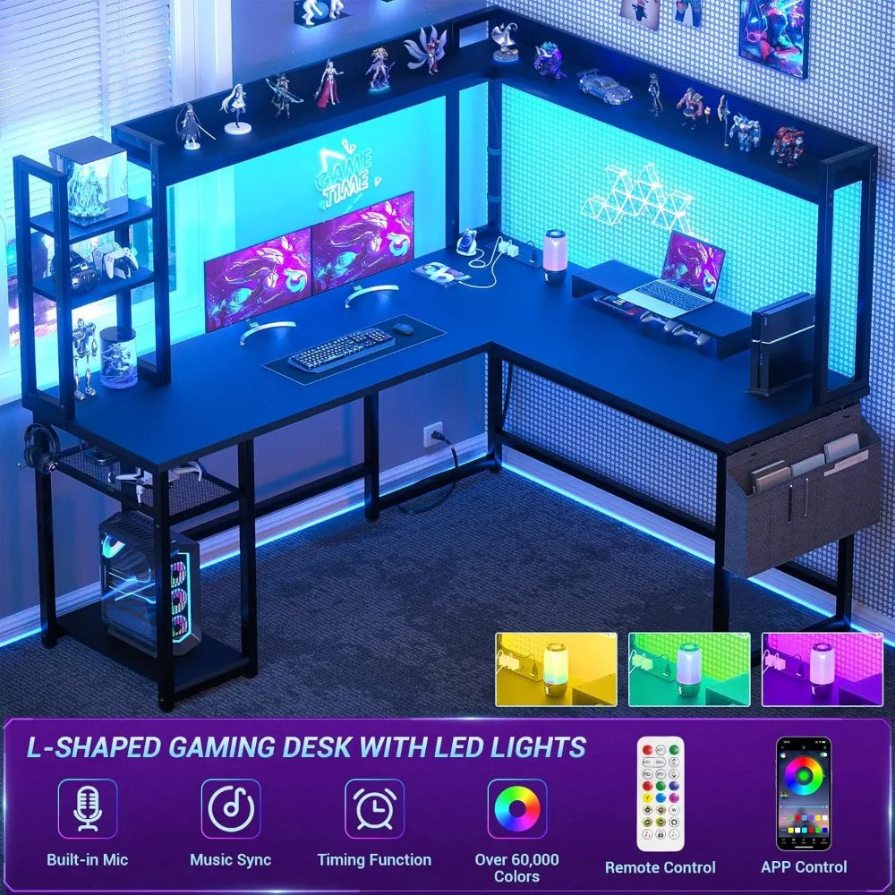 Reversible L-Shaped Gaming Desk