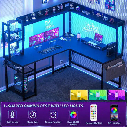 Reversible L-Shaped Gaming Desk
