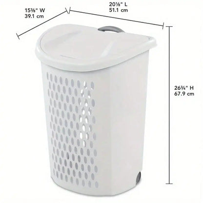 Plastic Laundry Basket with Wheels
