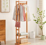 Entryway Corner Bamboo Clothing Rack