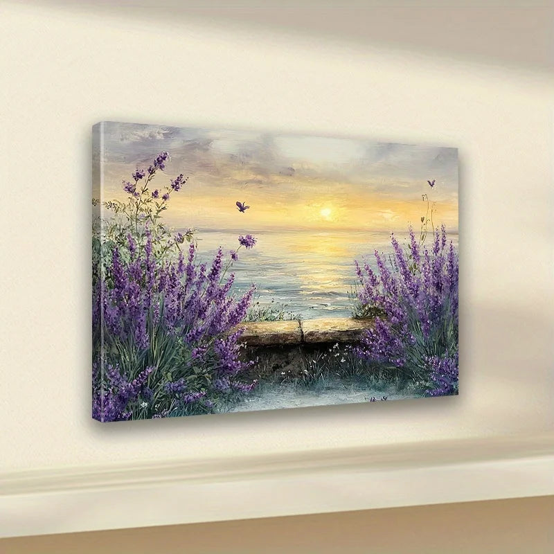 Lavender Ocean Sunset Painting