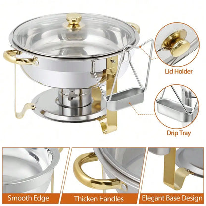 Stainless Steel Chafing Dishes - 2 Pack