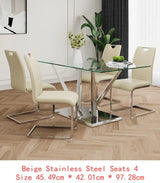 Modern Glass Dining Table Set