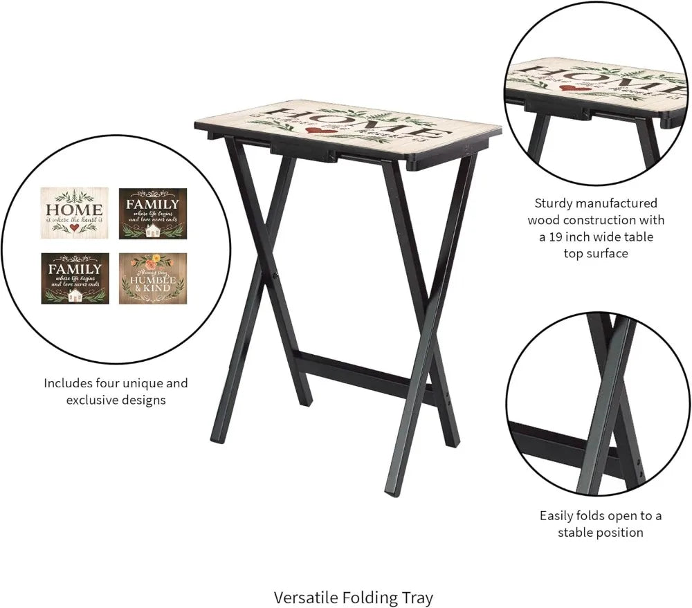 Rectangular Folding TV Trays for Living Room and Home Use