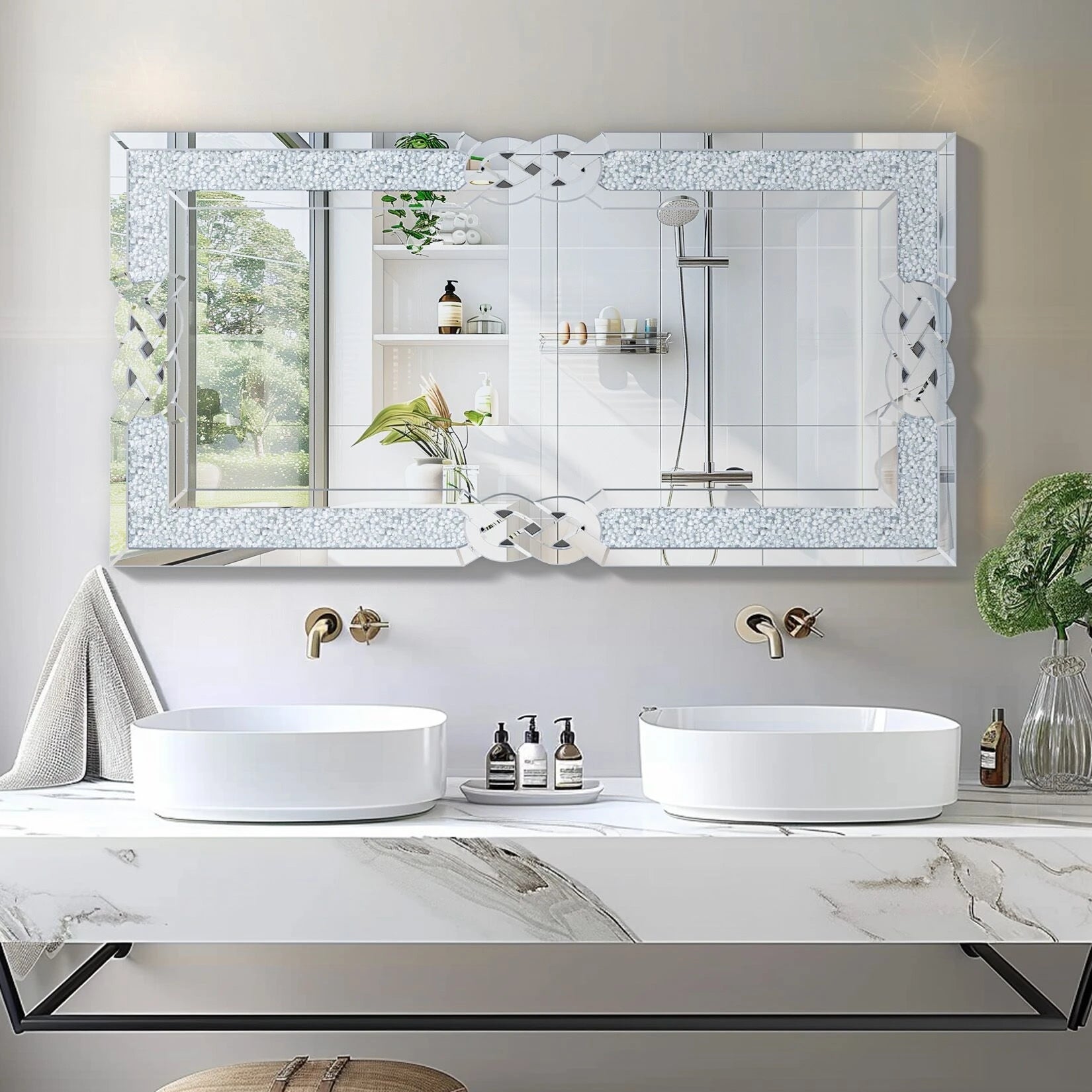 Crushed Diamond Rectangular Mirror