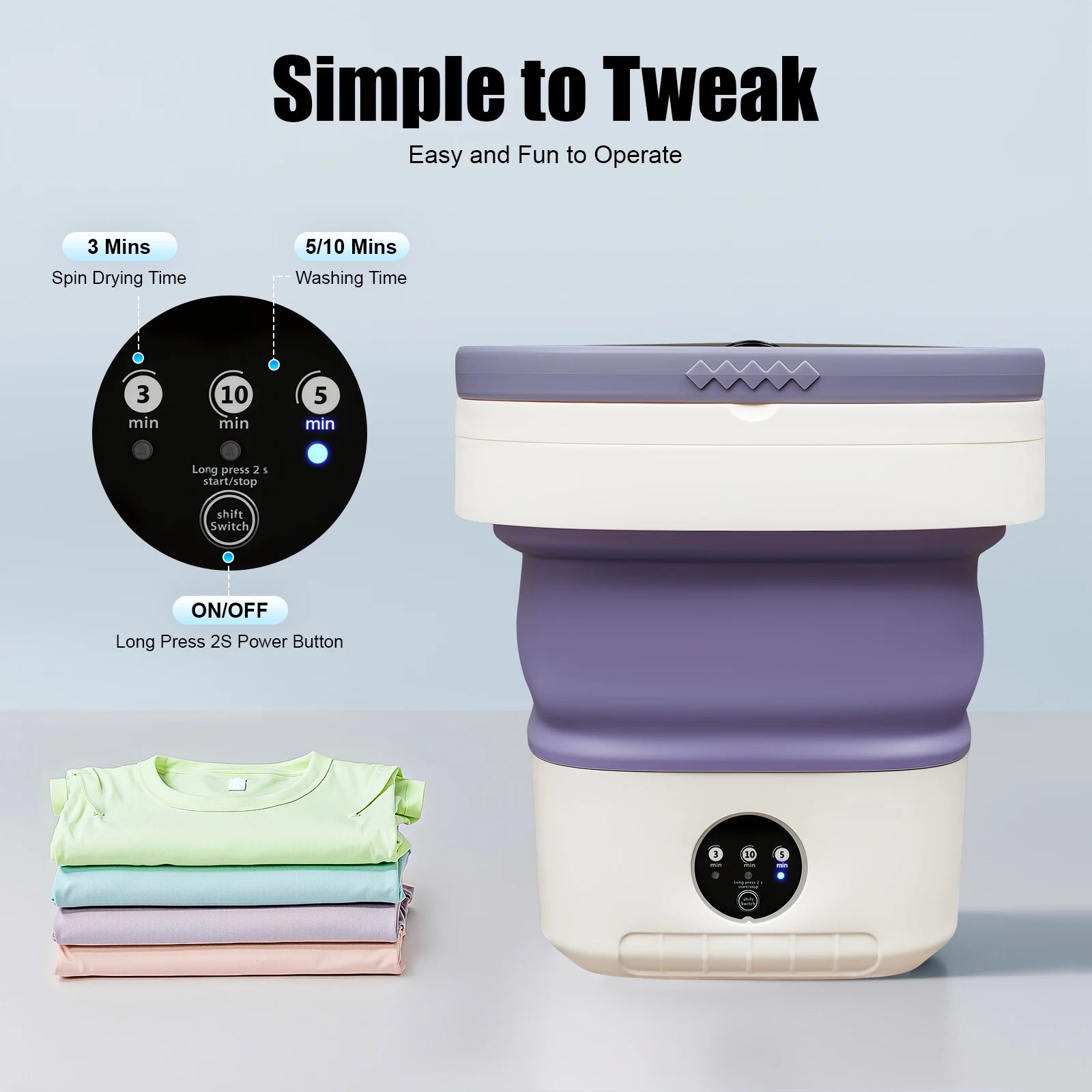 Mini Foldable Washing Machine 12L