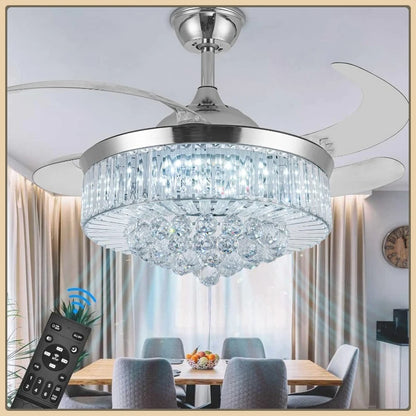42" Invisible Ceiling Fan Chandelier