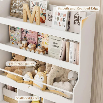 Kids Bookshelf Storage Organizer