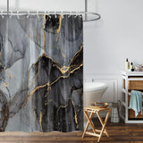 Shower Curtain Black Marble Pattern