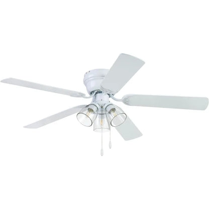52" Ceiling Fan/Clear 3 Lights/LED