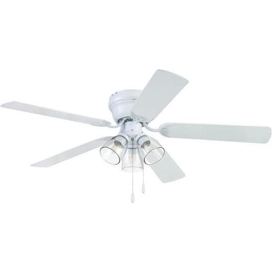 52" Ceiling Fan/Clear 3 Lights/LED