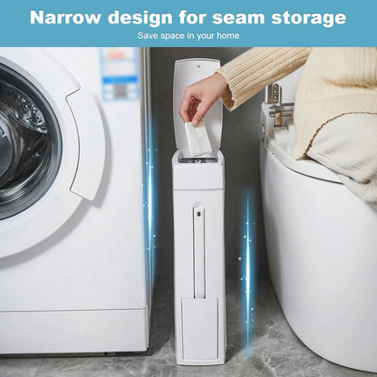 Slim Trash Can with Cleaning Brush