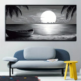 Black & White Art Sunset Seascape