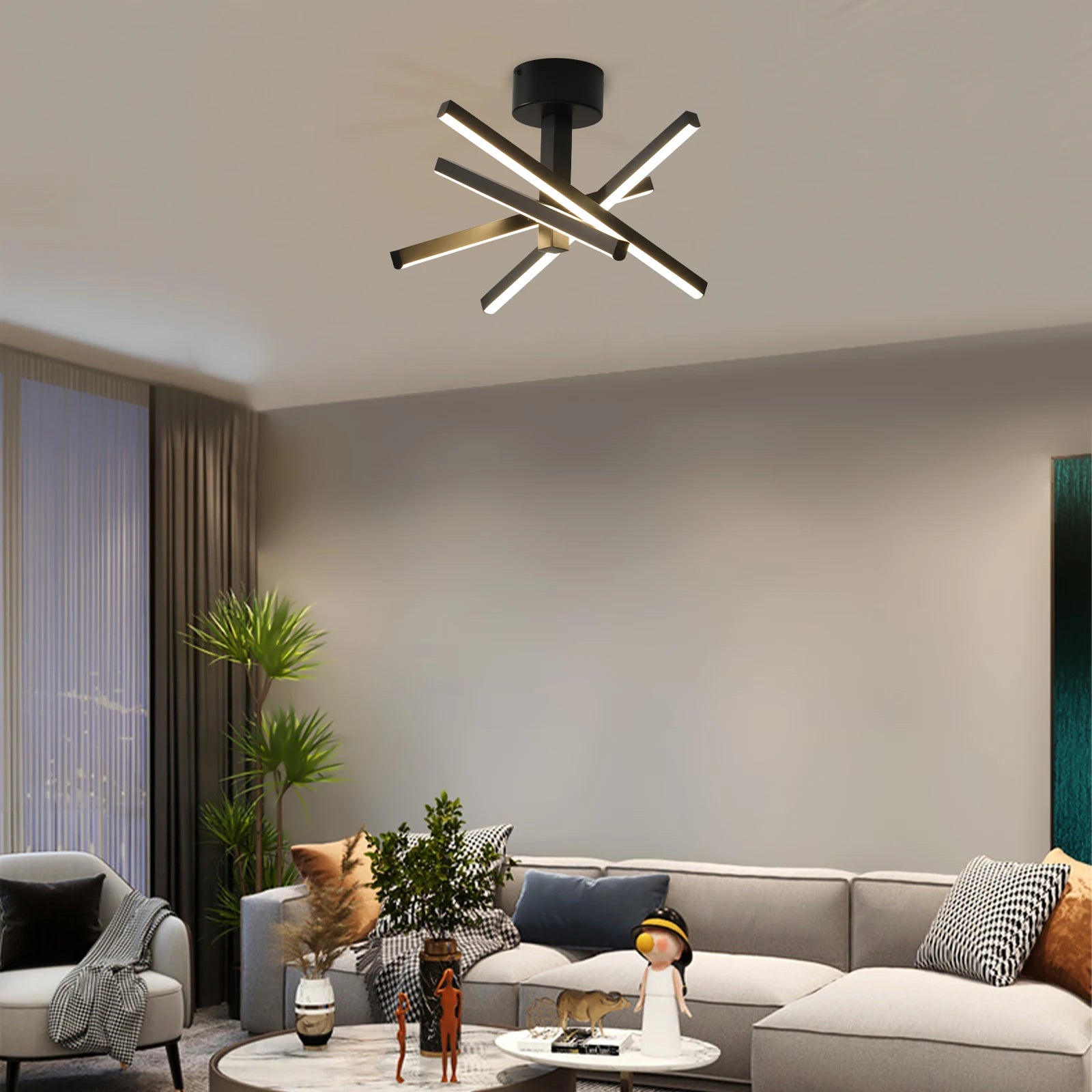 Modern Black LED Ceiling Light for Stylish Home Interiors