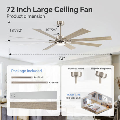 62/72 Inch Smart Ceiling Fan