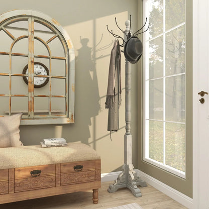 Gray Wood Coat Rack