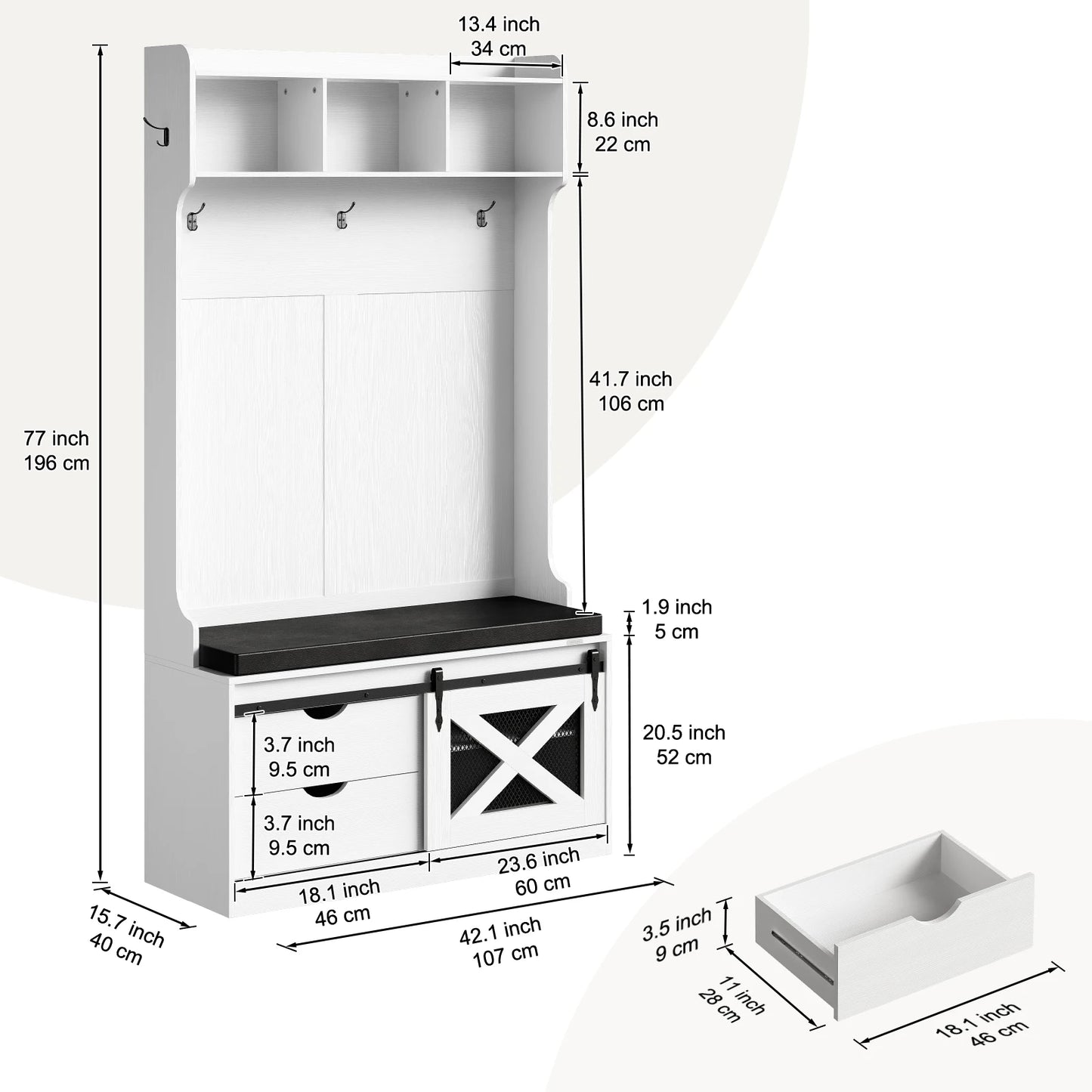 Multifunctional Entryway Bench/Coat Rack