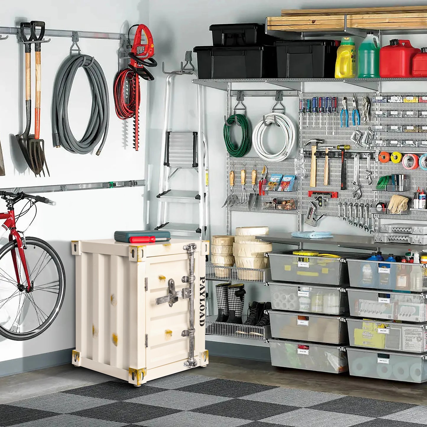 Metal Storage Bedside Cabinet