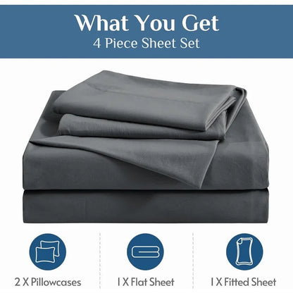 Dark Grey Queen Sheets Set