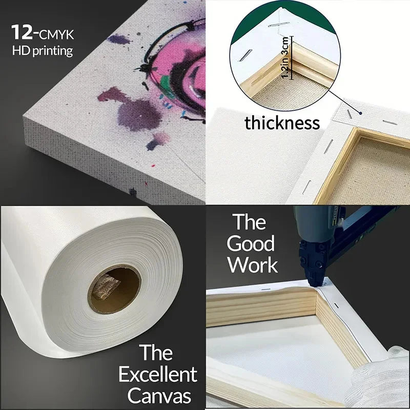 Blue Wave Framed Canvas Wall Art for Living Rooms