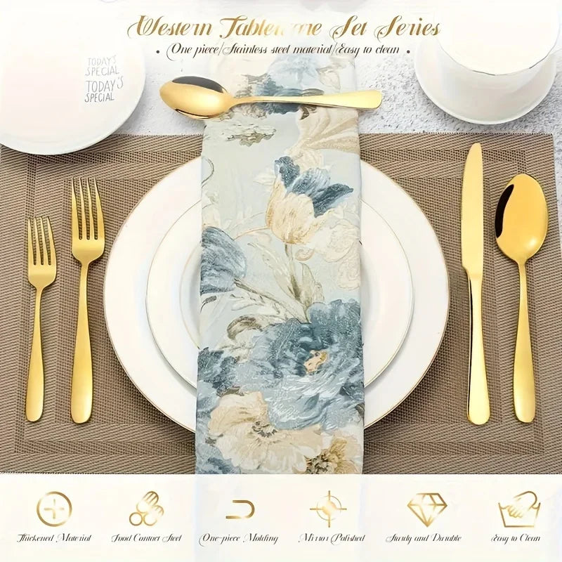 Luxury Golden Flatware - 30/60 Piece