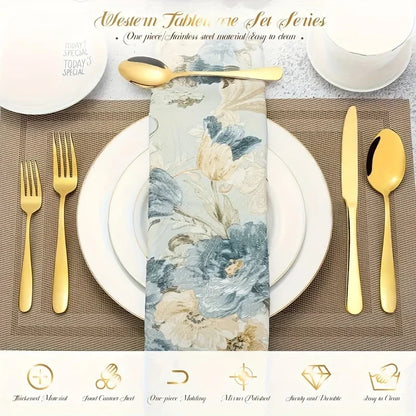 Luxury Golden Flatware - 30/60 Piece