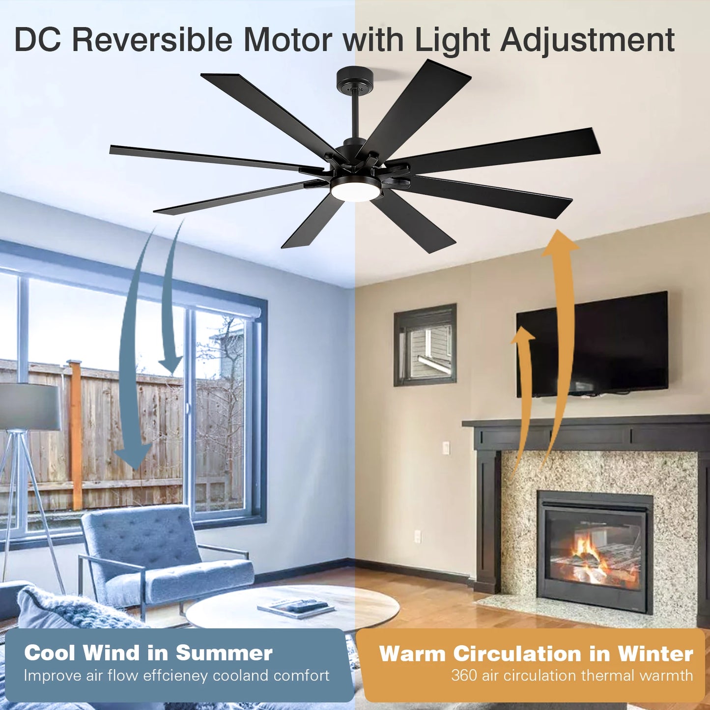 62/72 Inch Smart Ceiling Fan