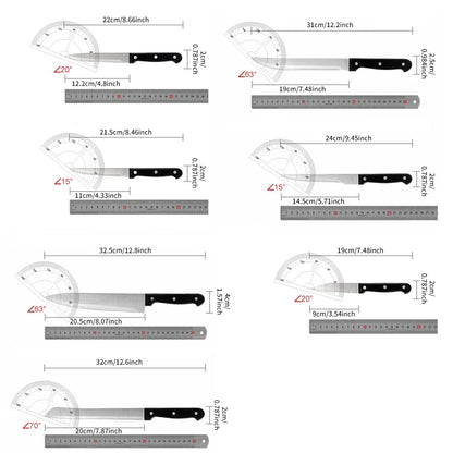 Chef Knifes with Scissors,Sharpening Rod,