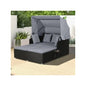 Gray Rattan Daybed Lounge