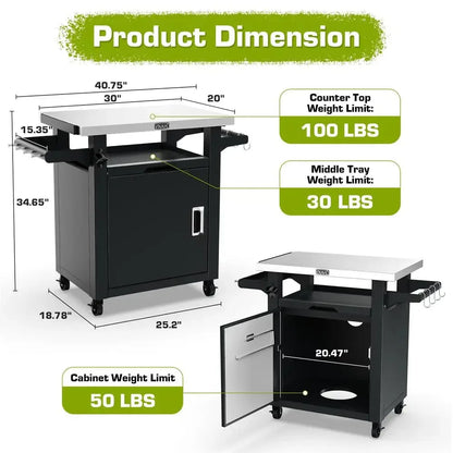 Grill Cart Stainless Steel