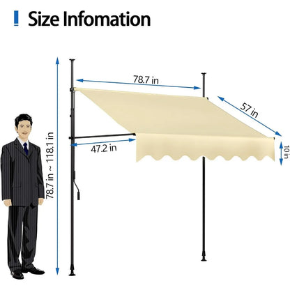 Outdoor Sunshade Canopy 78"×118"