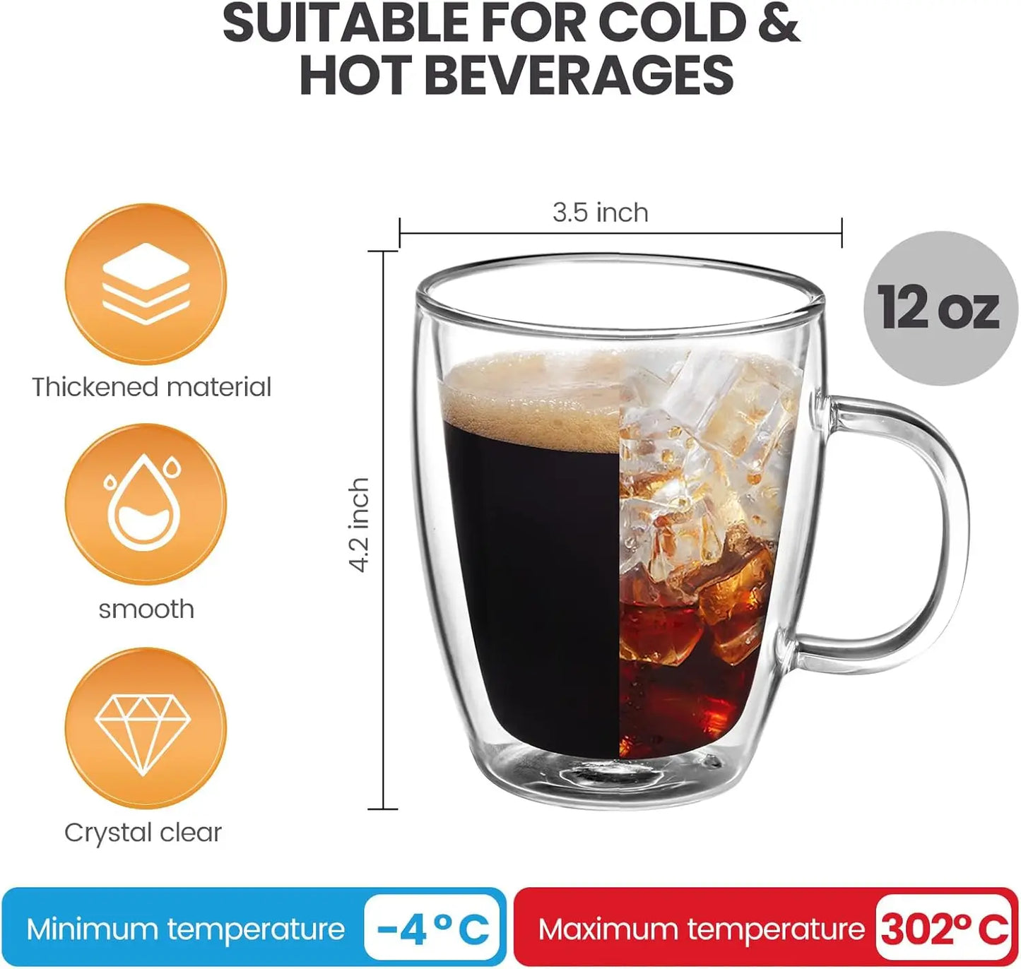 Hand Blown Glass Coffee Cups