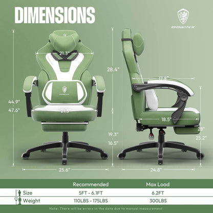 Black Gaming Chair with Footrest