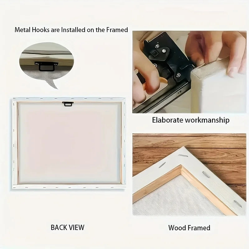 Blue Wave Framed Canvas Wall Art for Living Rooms