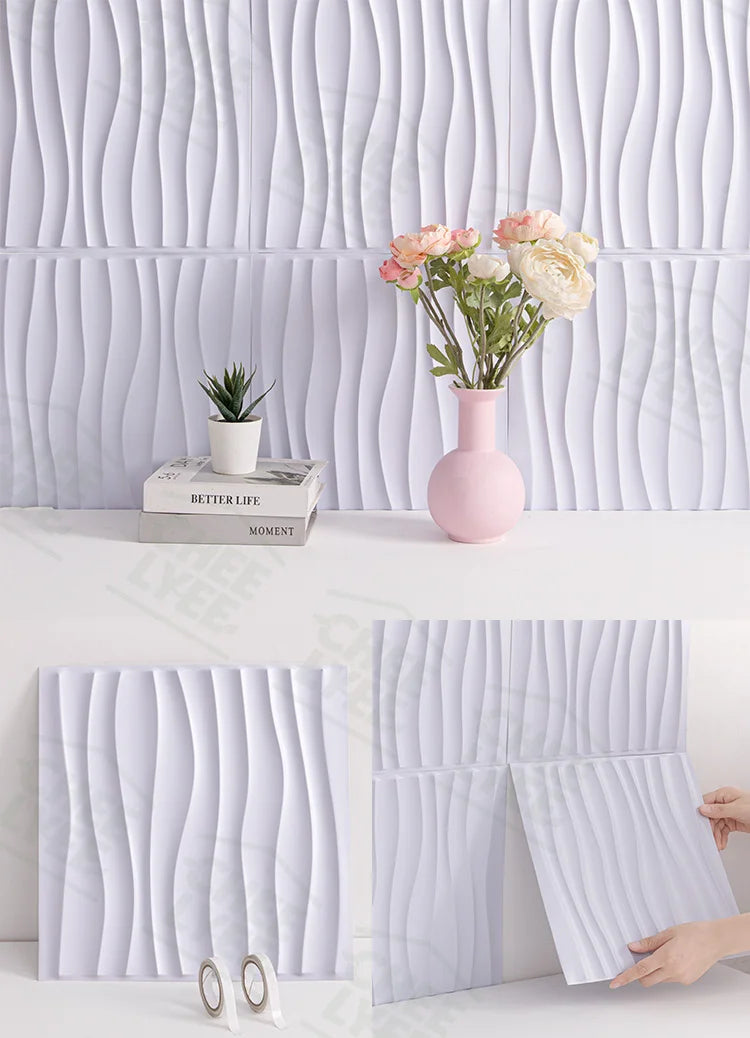 10 Pack Self Adhesive 3D Wall Panels