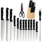Chef Knifes with Scissors,Sharpening Rod,