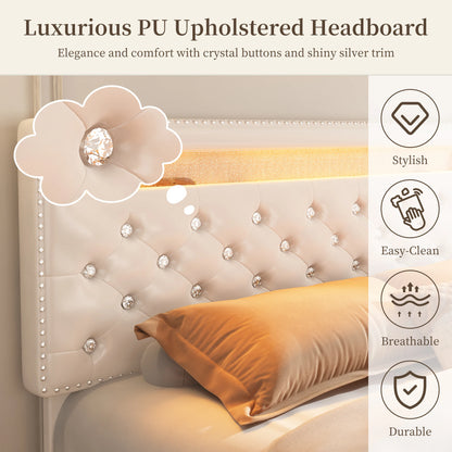 Queen Led Bed Frame with 2 Drawers