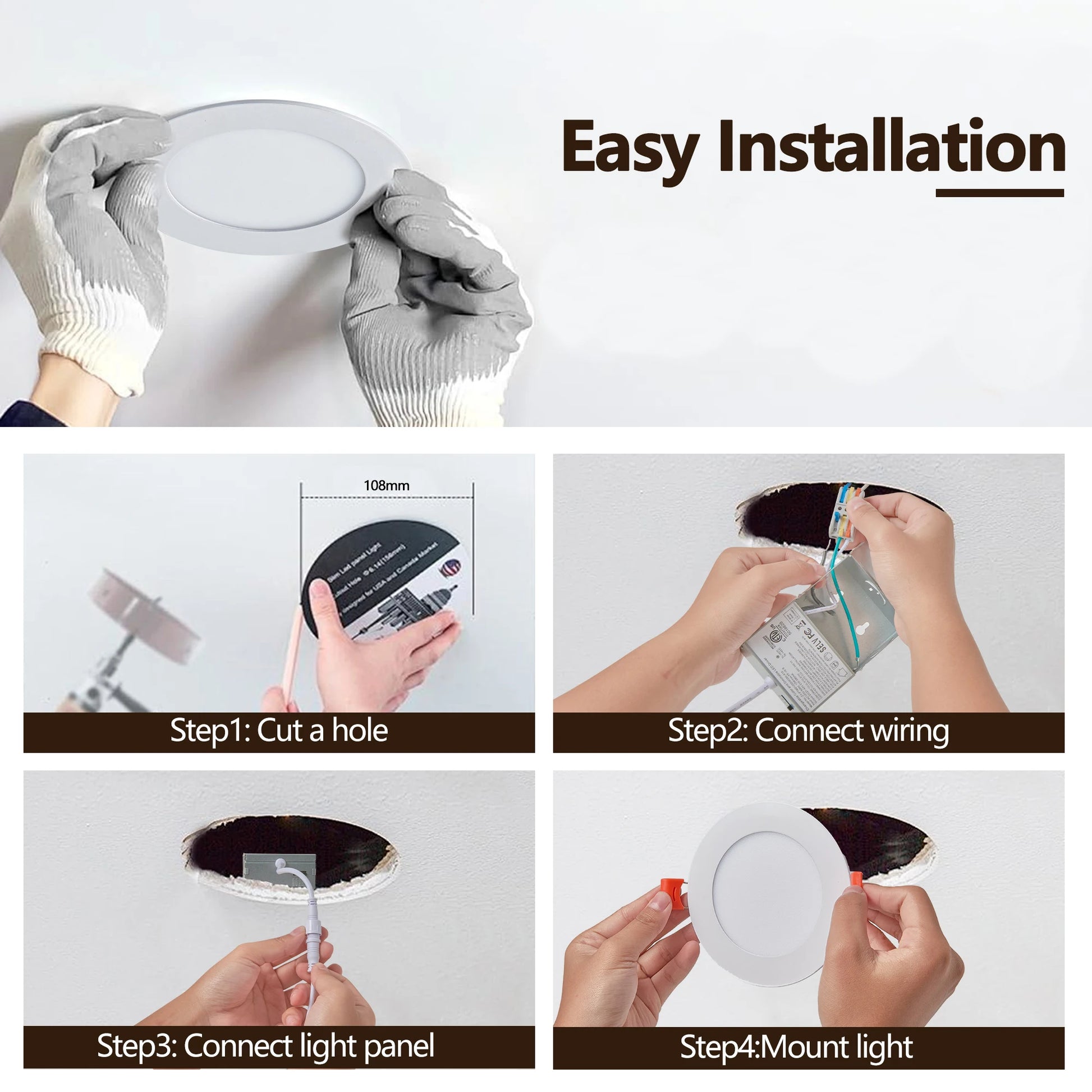 Recessed Lights with Junction Box for Ceiling Installation