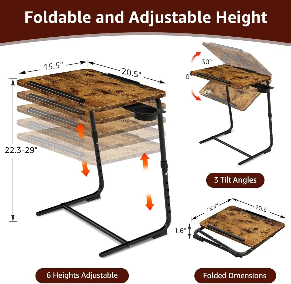 4 Piece TV Tray Set for Living Room and Home Use