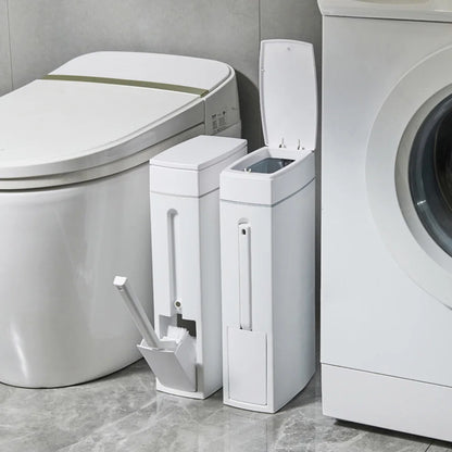 Slim Trash Can with Cleaning Brush