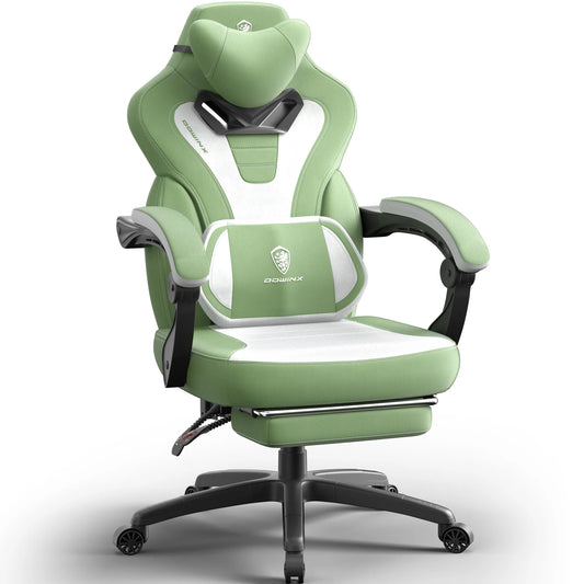 Black Gaming Chair with Footrest