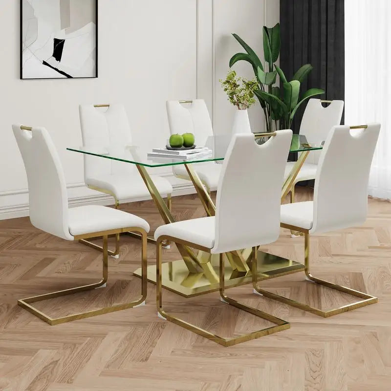 Modern Glass Dining Table Set